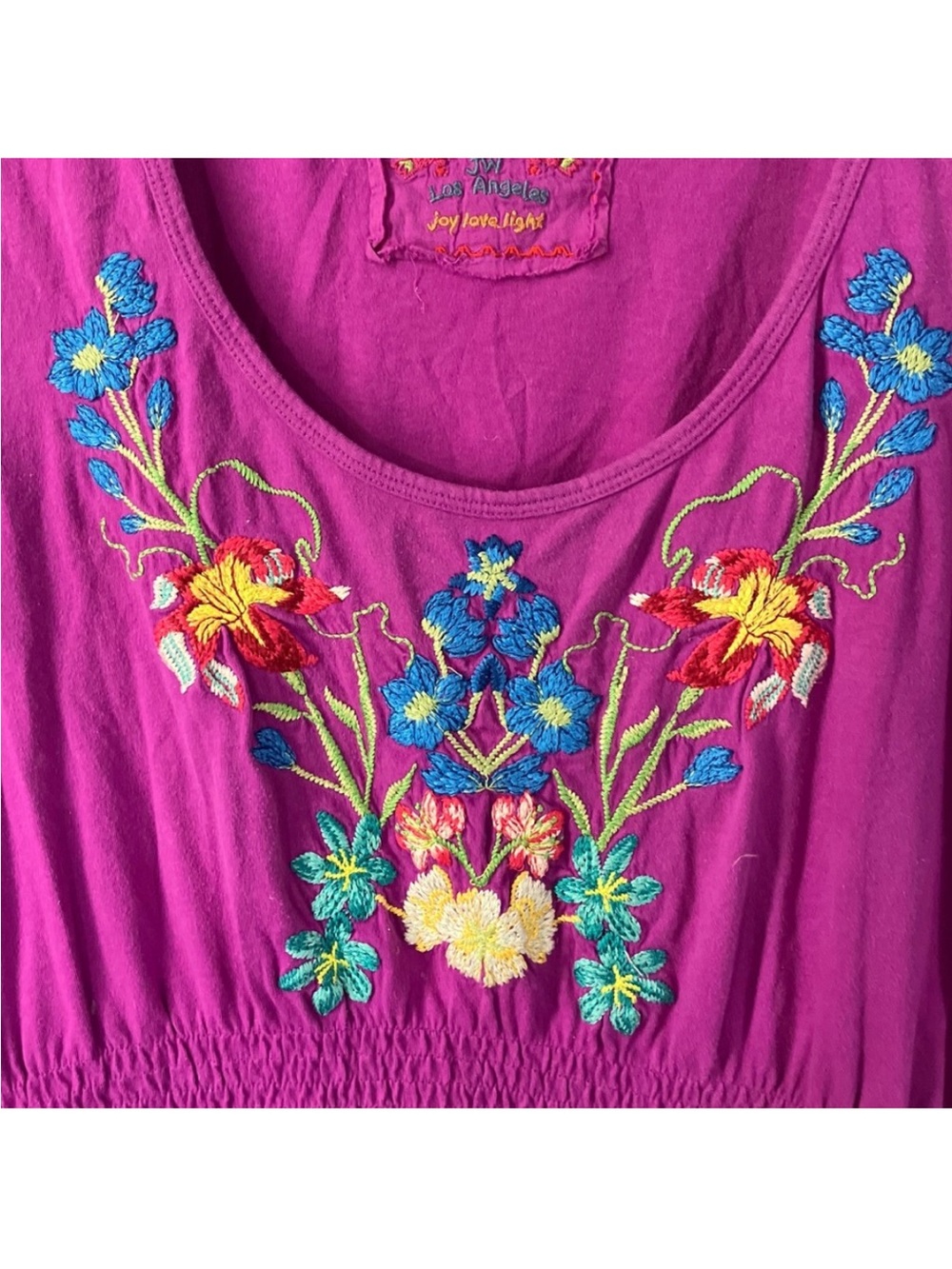 Johnny Was Purple Embroidered Scoop-Neck Midi Dress - Picture 2 of 6